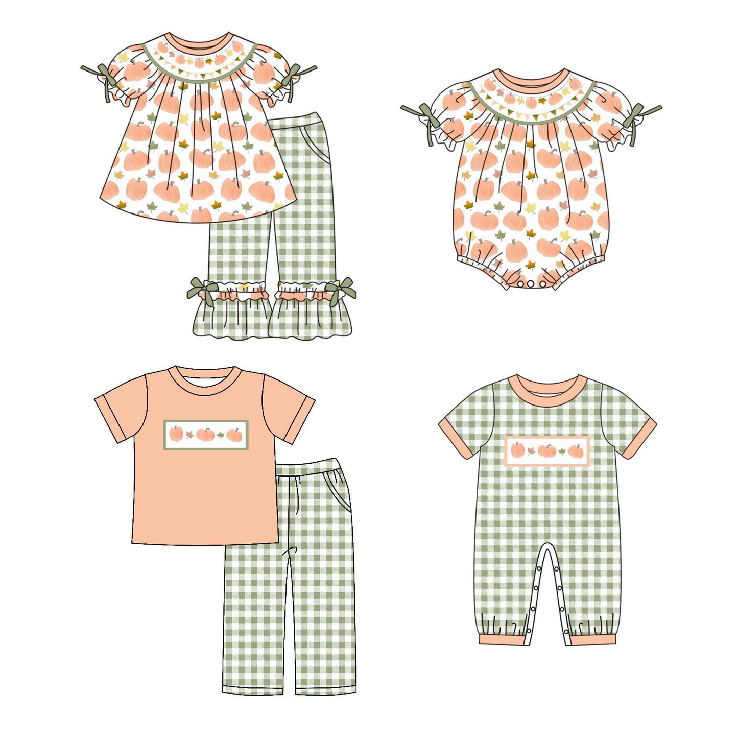 GSPO16 Halloween pumpkin  girl outfit preorder 202405 sibling