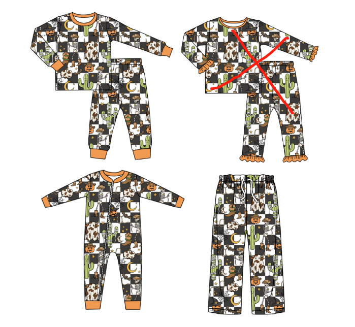 GLP05 halloween cartoon long sleeve children boy girl pajamas outfit preorder 20230602