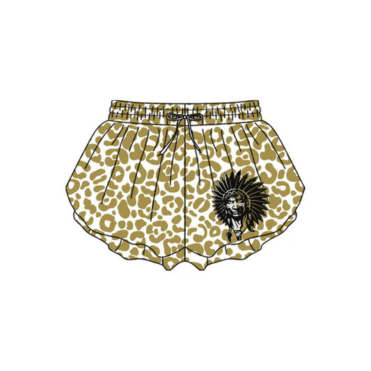 custom MOQ8 white and gold  Indian Leopard butterfly shorts girl shorts