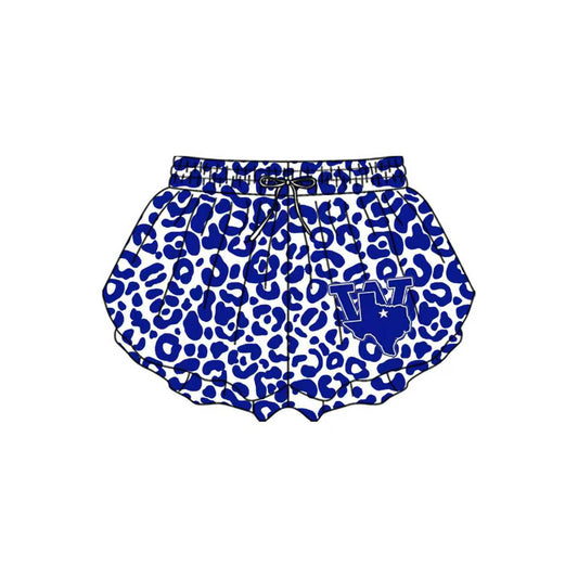 custom MOQ8 white and blue W Leopard butterfly shorts girl shorts