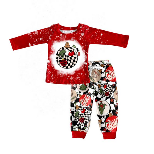 GLP05 christmas tree cartoon ball long sleeve children boy girl outfit preorder 20230602