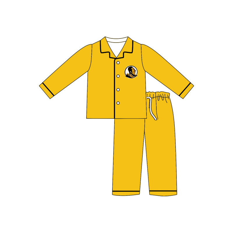 MOQ5  CUSTOM LARGE LOGOSOLID GOLD silk milk pajamas boy outfit