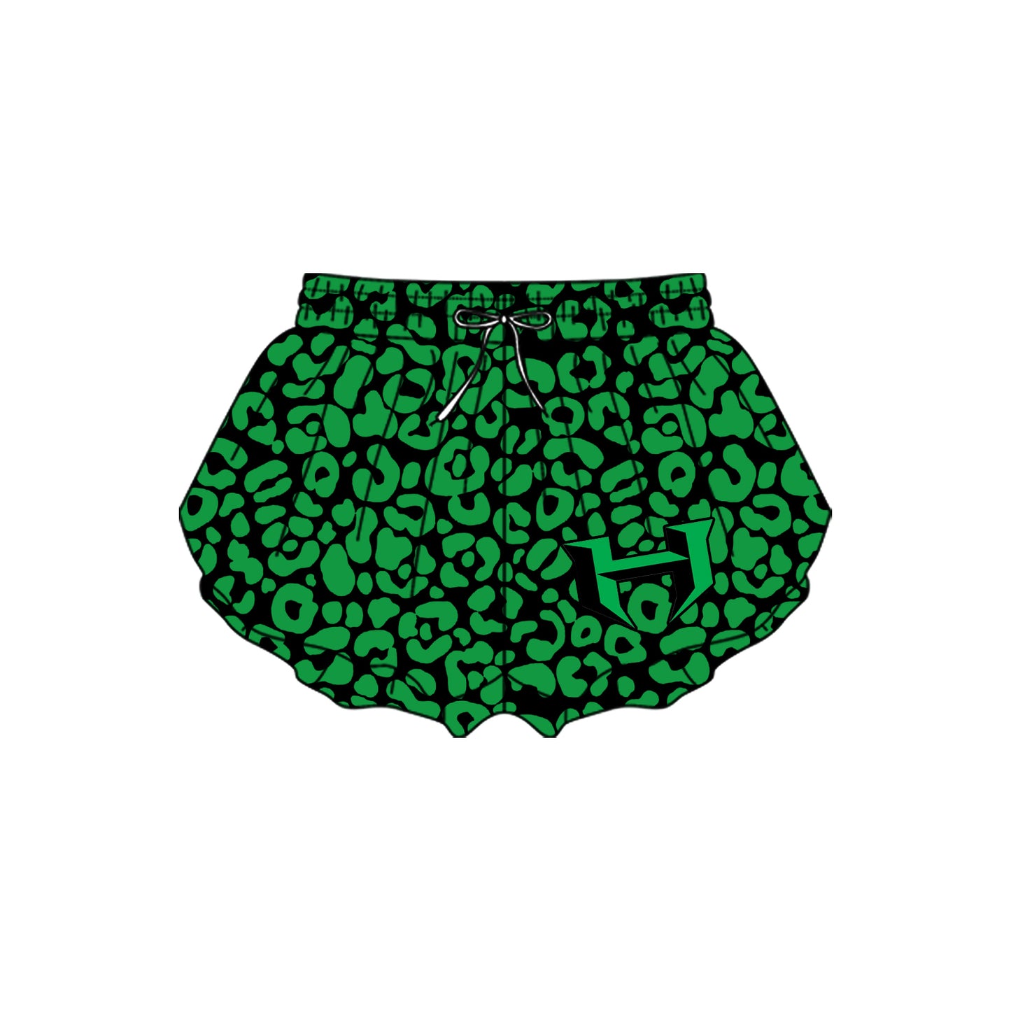 custom MOQ8 GREEN H Leopard butterfly shorts girl shorts