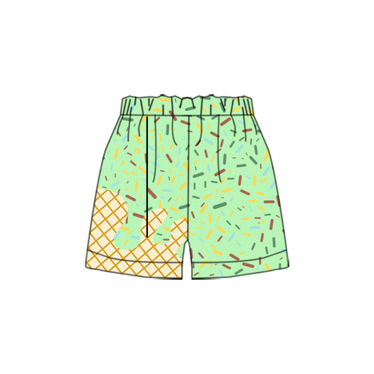 green yellow MOQ3 logo CUSTOM  KIDS shorts 202503