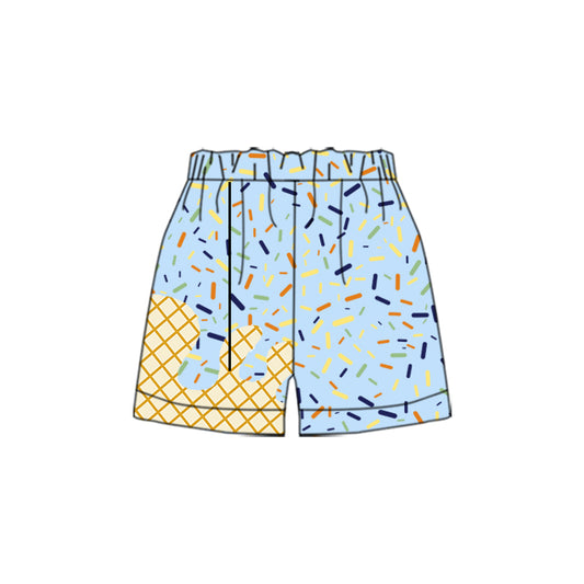 sky blue yellow MOQ3 logo CUSTOM  KIDS shorts 202503