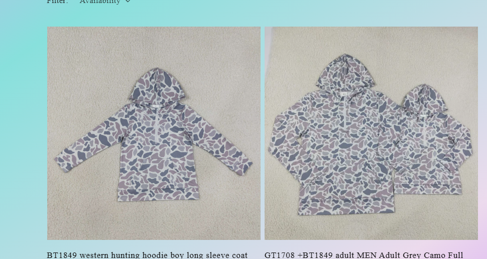 BT1873 + GT1708 +BT1849 western hunting hoodie Adult man long sleeve coat top 202608 RTS