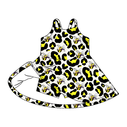 Leopard  Bea Team Custom MOQ5 yoga kids girl dress  202607