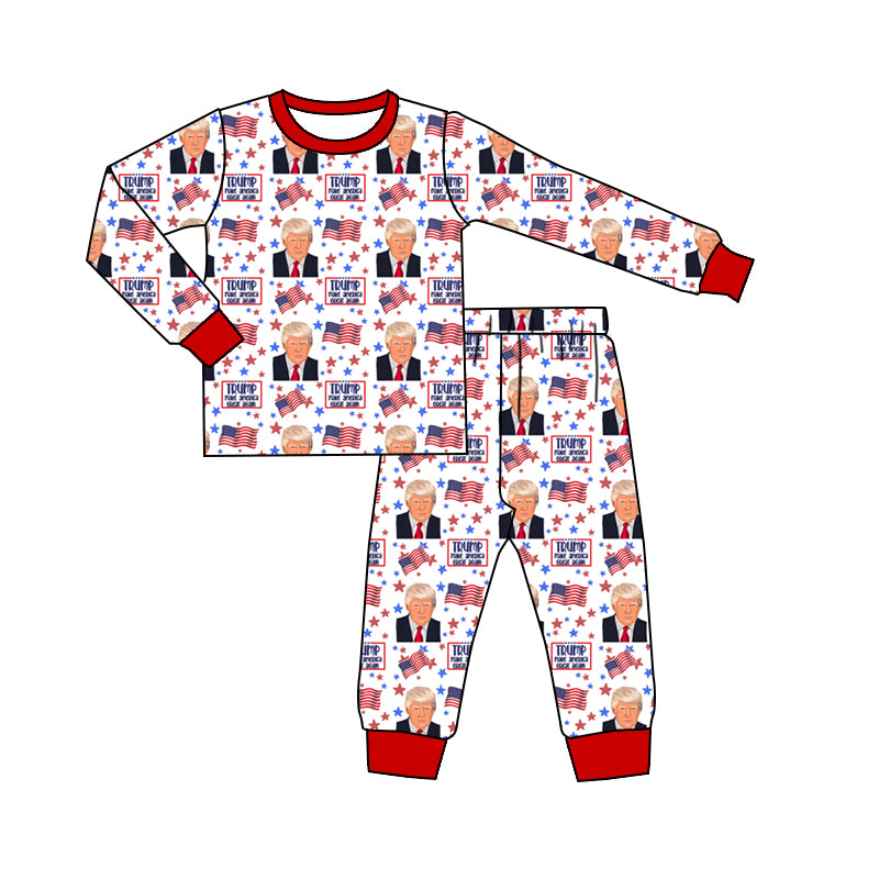 Trump custom MOQ3 kids pajamas boy outfit