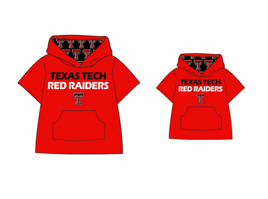 adult hoodie pockets CUSTOM  TEXAS TECH  football team   MOQ:3