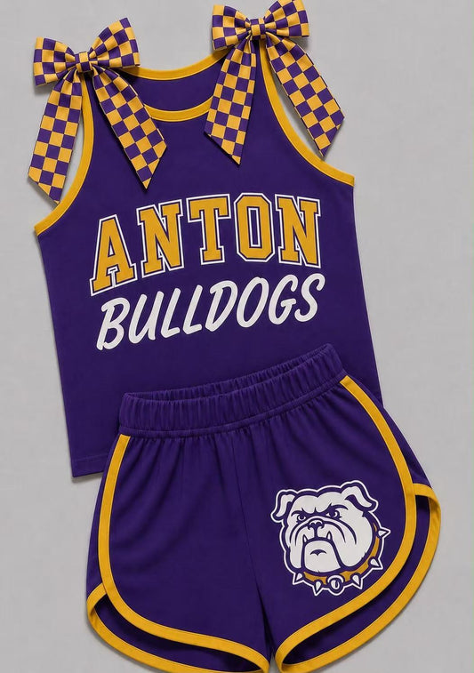CUSTOM moq5 yoga sports BOW ANTON BULLDOGS girl outfit  shorts  202607