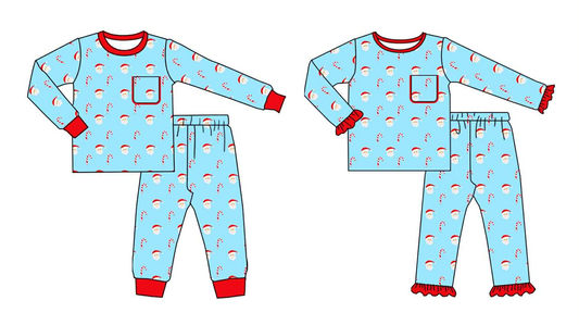 Christmas Santa pajamas girl sibling  outfit 202507 preorder