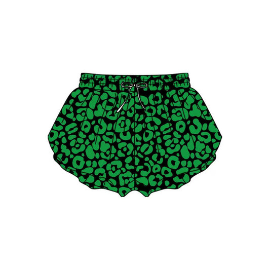 custom MOQ8 GREEN  Leopard butterfly shorts girl shorts