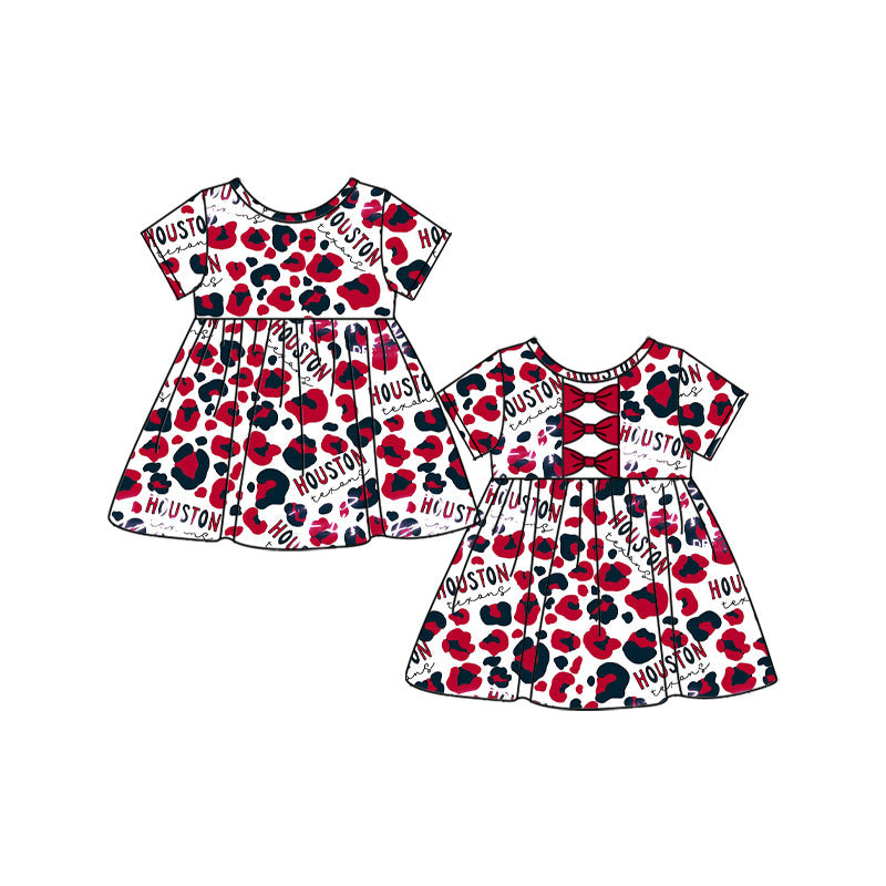 Houston leopard Team custom MOQ3 girl dress