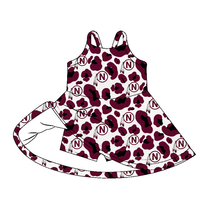 Leopard  N Team Custom MOQ5 yoga kids girl dress  202607