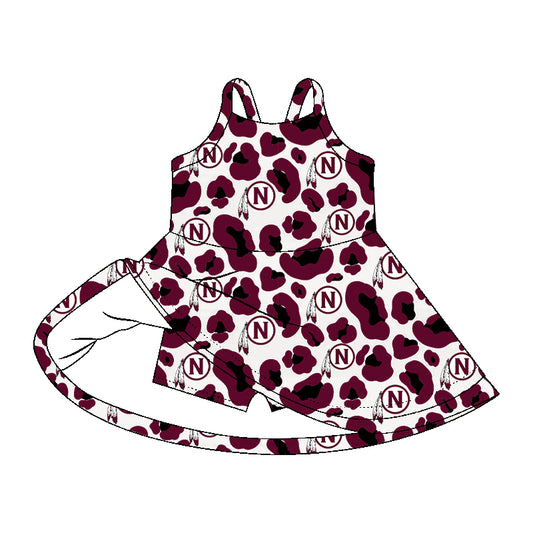 Leopard  N Team Custom MOQ5 yoga kids girl dress  202607