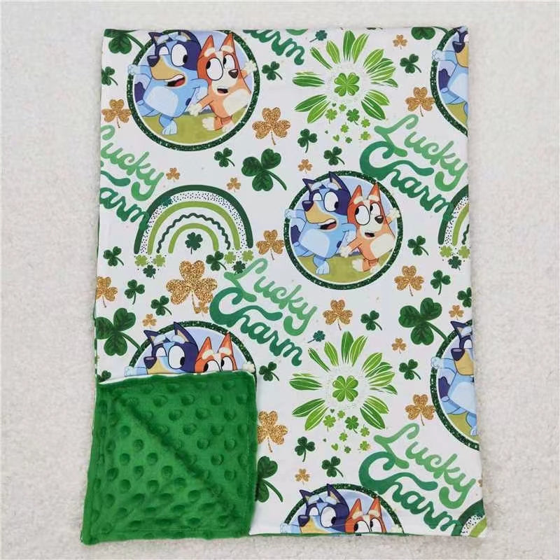 BL0105 bluey lucky charm st Patrick blanket RTS 202401