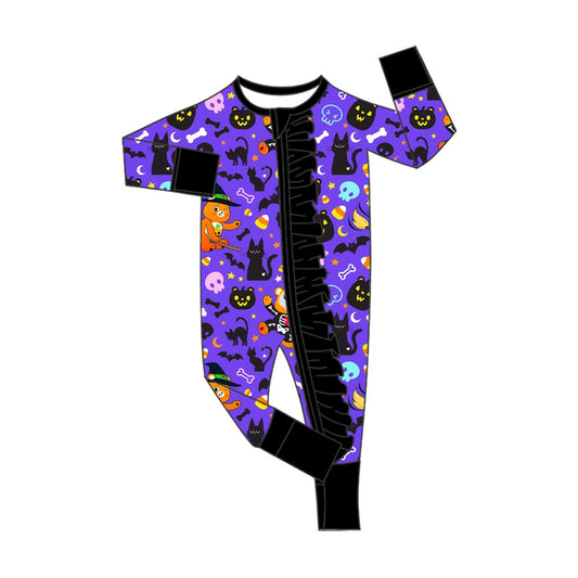 CUSTOM moq5  Bamboo 01 bear halloween  girl western romper 202508 sibling