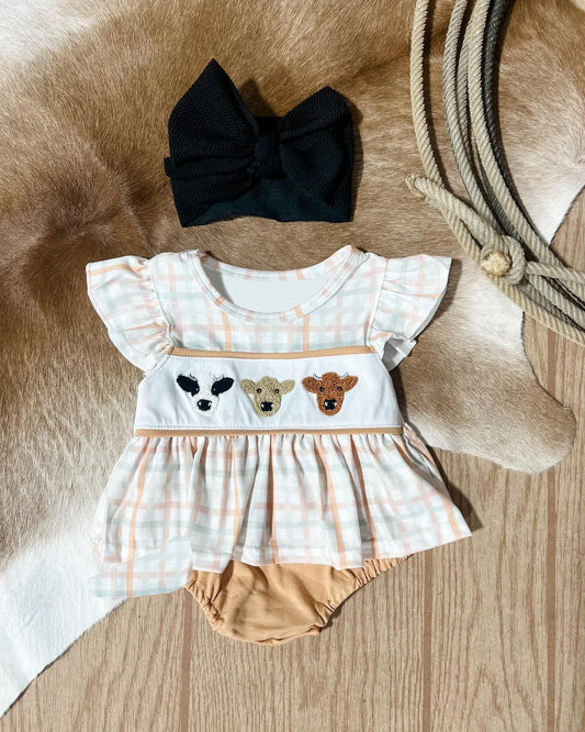 SR1633 western cow girl  romper 202403 preorder