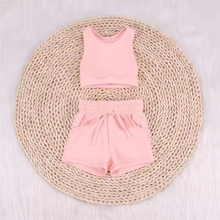 GSSO2129 Light pink solid color yoga summer girl shorts outfit 202502 preorder