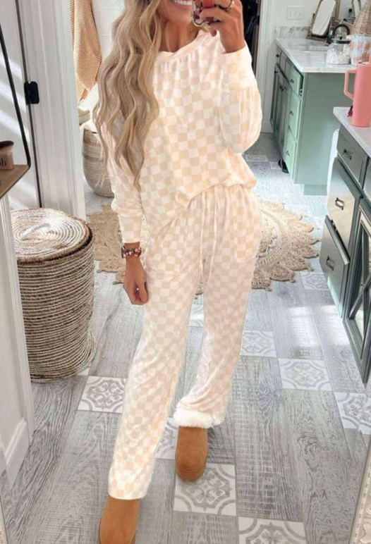 GLP2292 checkerboard adult White light orange pajamas outfit 202411 preorder