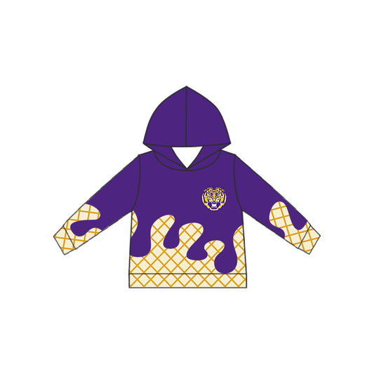 PURPLE  MOQ:5  KIDS CUSTOM  hoodie  splatter ice cream drip BOY clothes