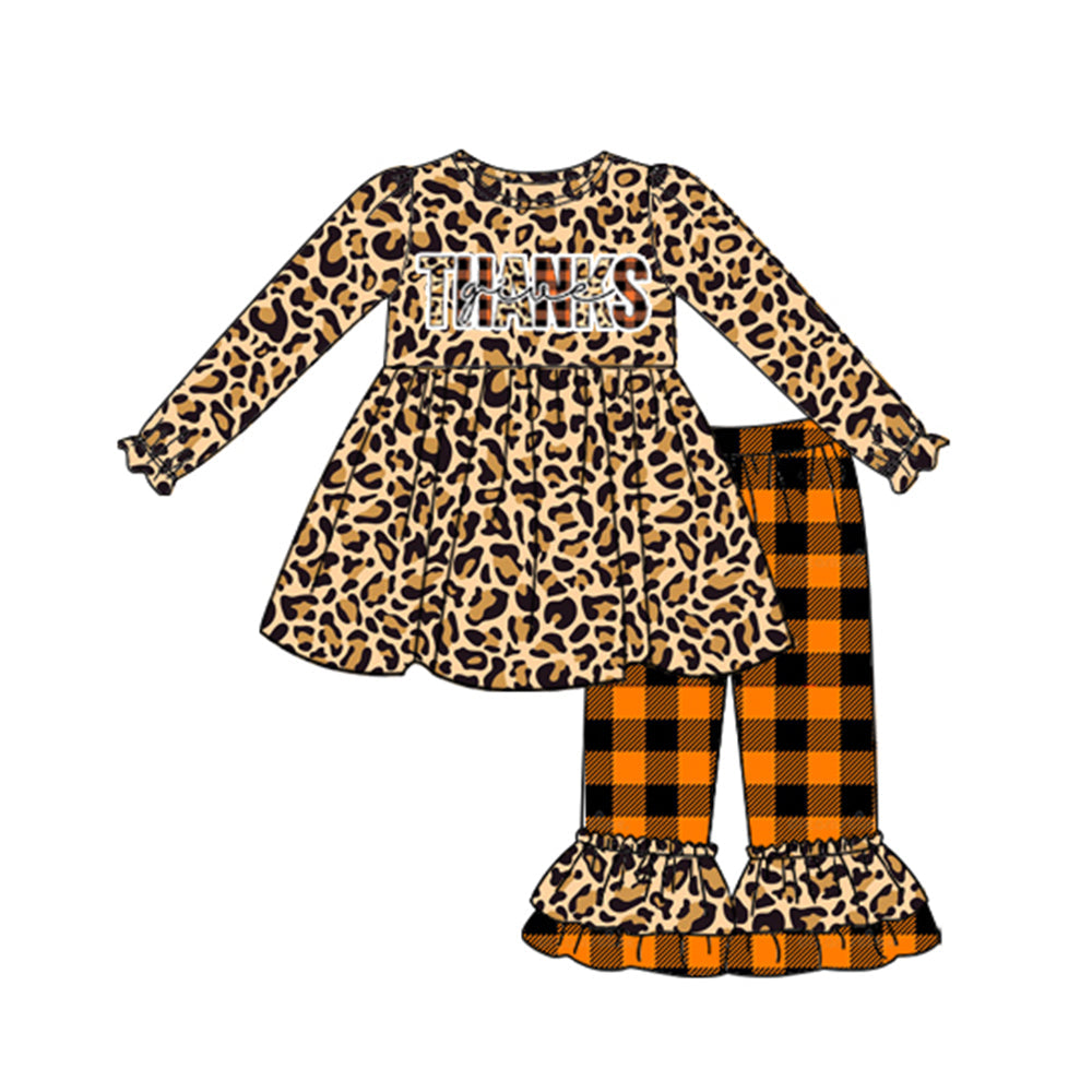 LR0329 thanks giving girl leopard romper long sleeves 20230512 preorder