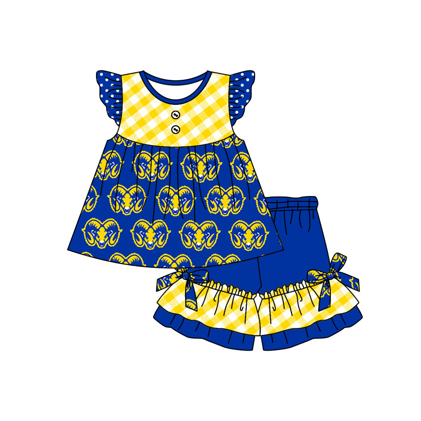 CUSTOM football MOQ3 lakeside rams shorts girl kids outfit