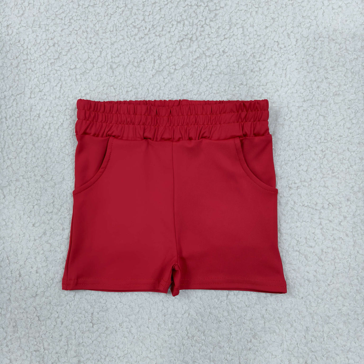 NO MOQ RTS SS0960-yoga Baby Girl Clothes Solid Red Plain Print Short Pants 202610