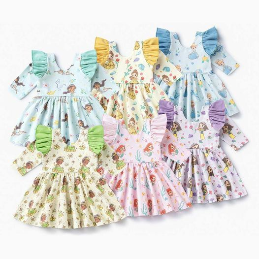 GLD0249 long sleeve princess girl dress preorder 20230629 preorder