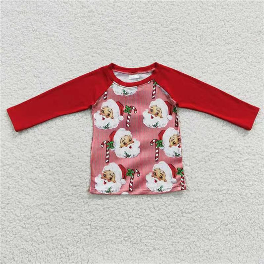 6 C6-18 Christmas santa top Christmas gingerbread girl boy t-shirt  2024 RTS