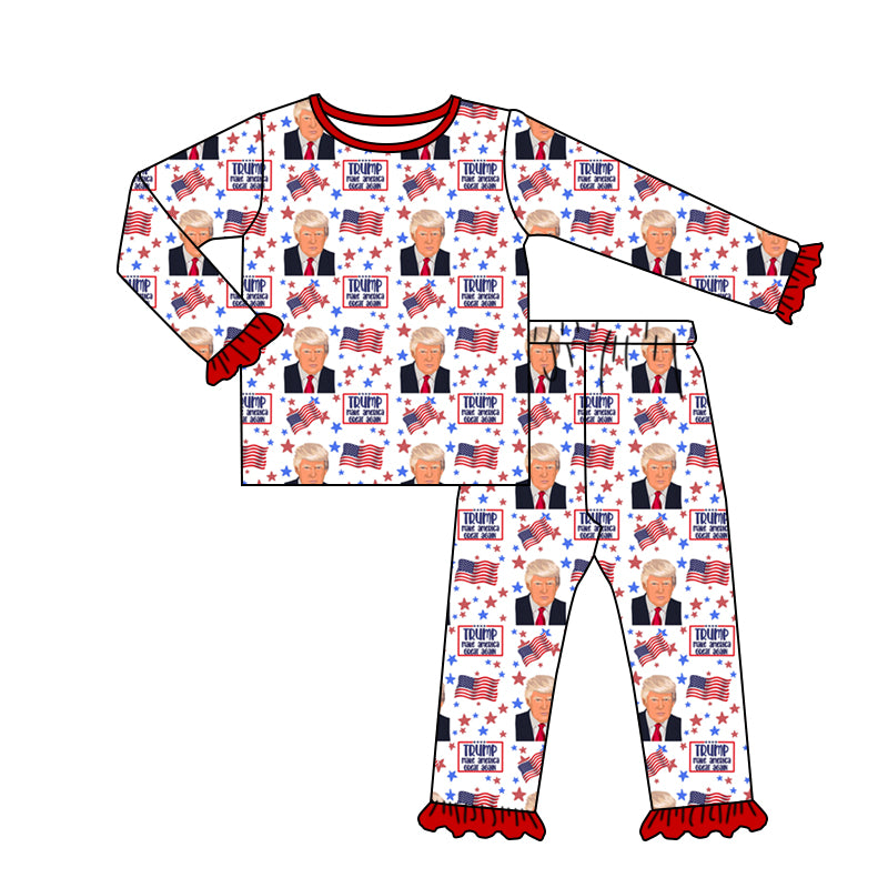 Trump custom MOQ3 kids pajamas girl outfit