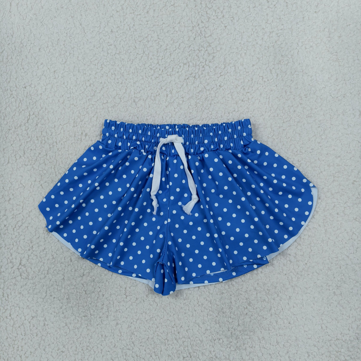 NO MOQ RTS SS0966-yoga Baby Girl Clothes Blue White Polka Dot Mixed Print Skort 202610