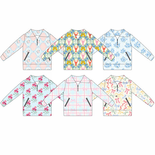 GT1063 cray fish YOGA flower girl summer zipper jacket top 202506 preorder