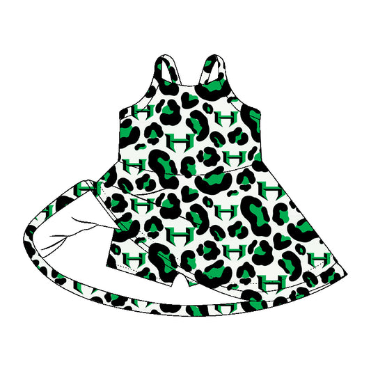 Leopard  H Team Custom MOQ5 yoga kids girl dress  202607