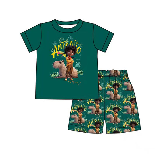 preorder Antonic green summer set boy short sleeve shorts outfit 0319