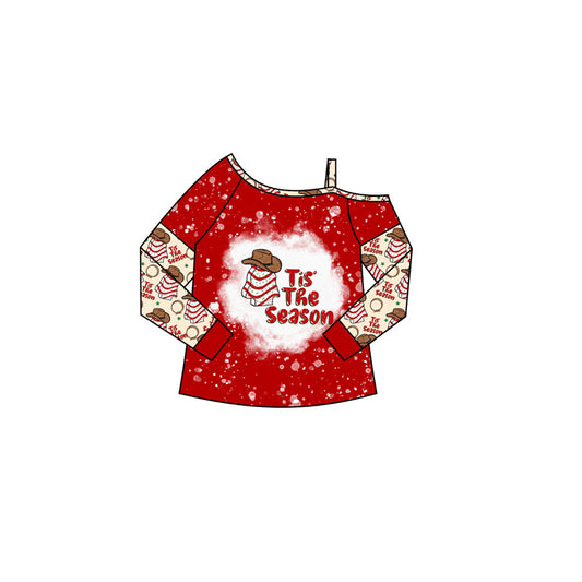 tis the season letters red christmas mama adult long sleeve top 0909 preorder