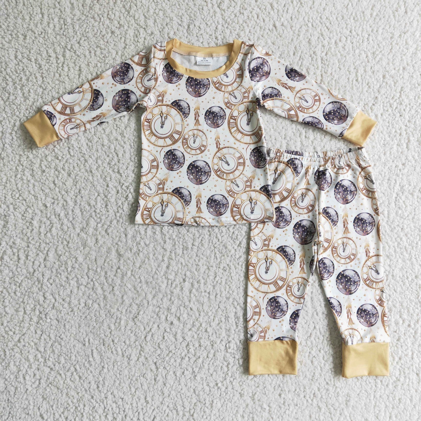 1017 RTS long sleeve happy new year boy pajamas outfit