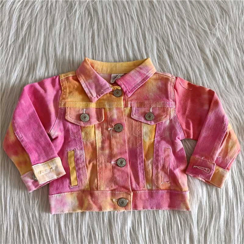 Colorful Red Yellow Denim Jacket