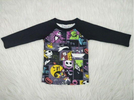 halloween boy black raglan long sleeve top