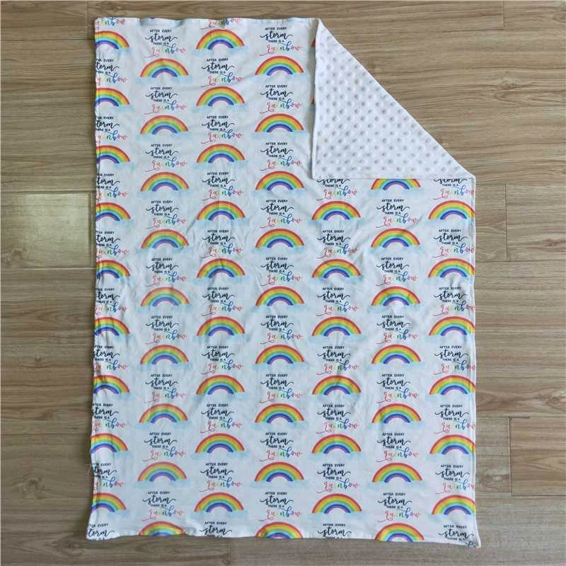 Rainbow white blanket