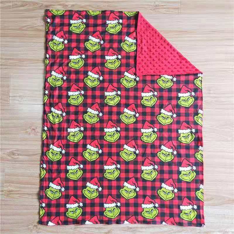 christmas green cartoon red blanket