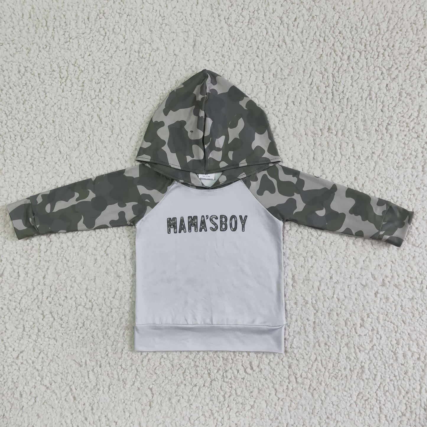 6 A30-28 Boy top Army camo hoodies mama & kids RTS 20230615