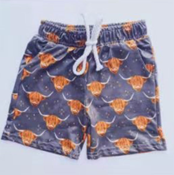 Preorder cow print blue boy shorts 0524