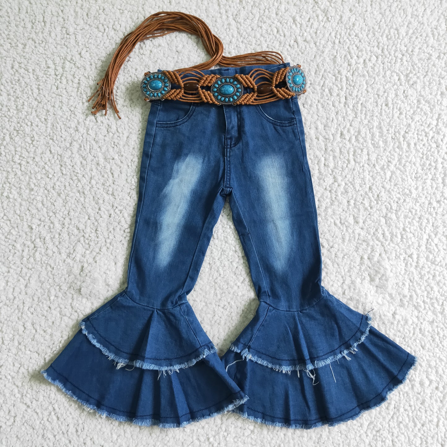 GB0001 0726 RTS waistband Gem brown tassel without jeans
