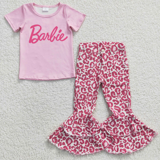GSPO0902 barbie short sleeve denim jeans girl outfit 20230308