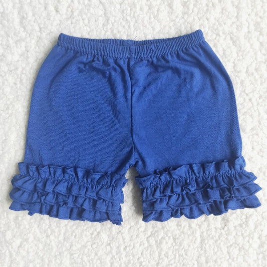 girl dark blue ruffles shorts pants