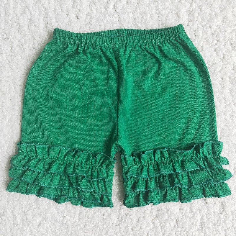 girl green ruffles shorts pants