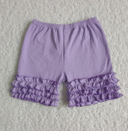 girl purple ruffles shorts pants