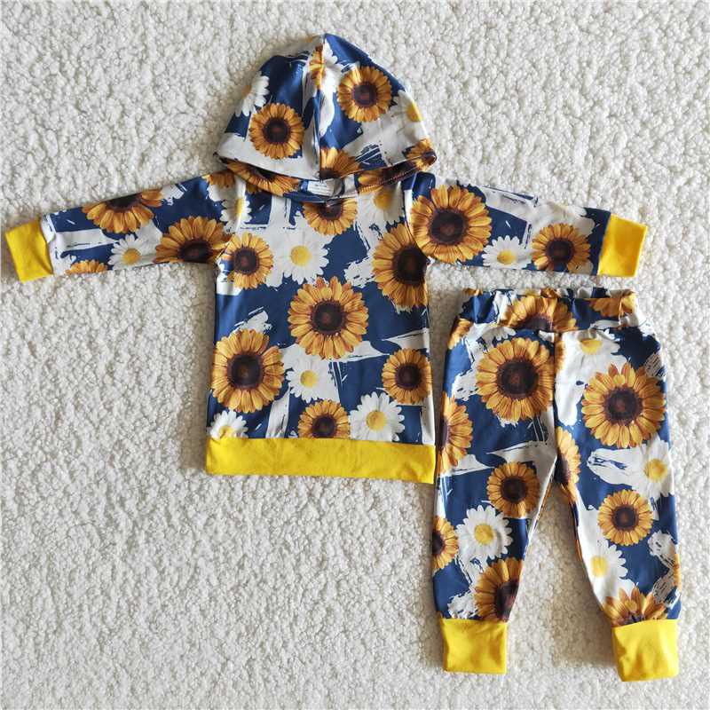 6 B10-5 Sunflower print long sleeve Hoodie outfit 20230102 RTS