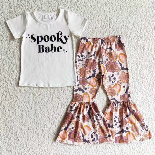 0930 RTS short sleeve spooky babe girl outfit